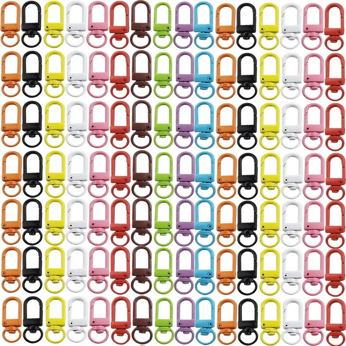 100PCS Lanyard Swivel Snap Hooks Heavy Duty Metal Lobster Claw Clasps for Backpack Charms, Zipper Pulls, Beads Projects, Colorful Little Clip