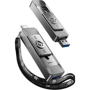 512GB Solid State Drives with Dual Ports & Push-Pull Design -- 560MB/s Read , Type C + USB 3.2 Drive Portable ssd for  15/16/Android/