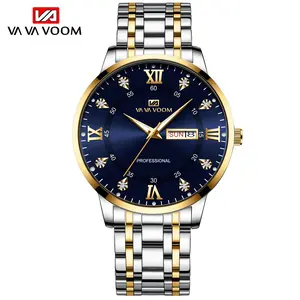 VaVaVoom 2461 Men's Original Luxury Waterproof Stainless Steel Analog Quartz Watch