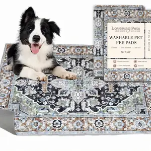 Bohemian Classic Pet Mat - Stain Proof, Urine Resistant, Non-Slip Medium Size Dog & Cat Mat, Easy Care Machine Washable Floor/Sofa/Coffee Table Rug