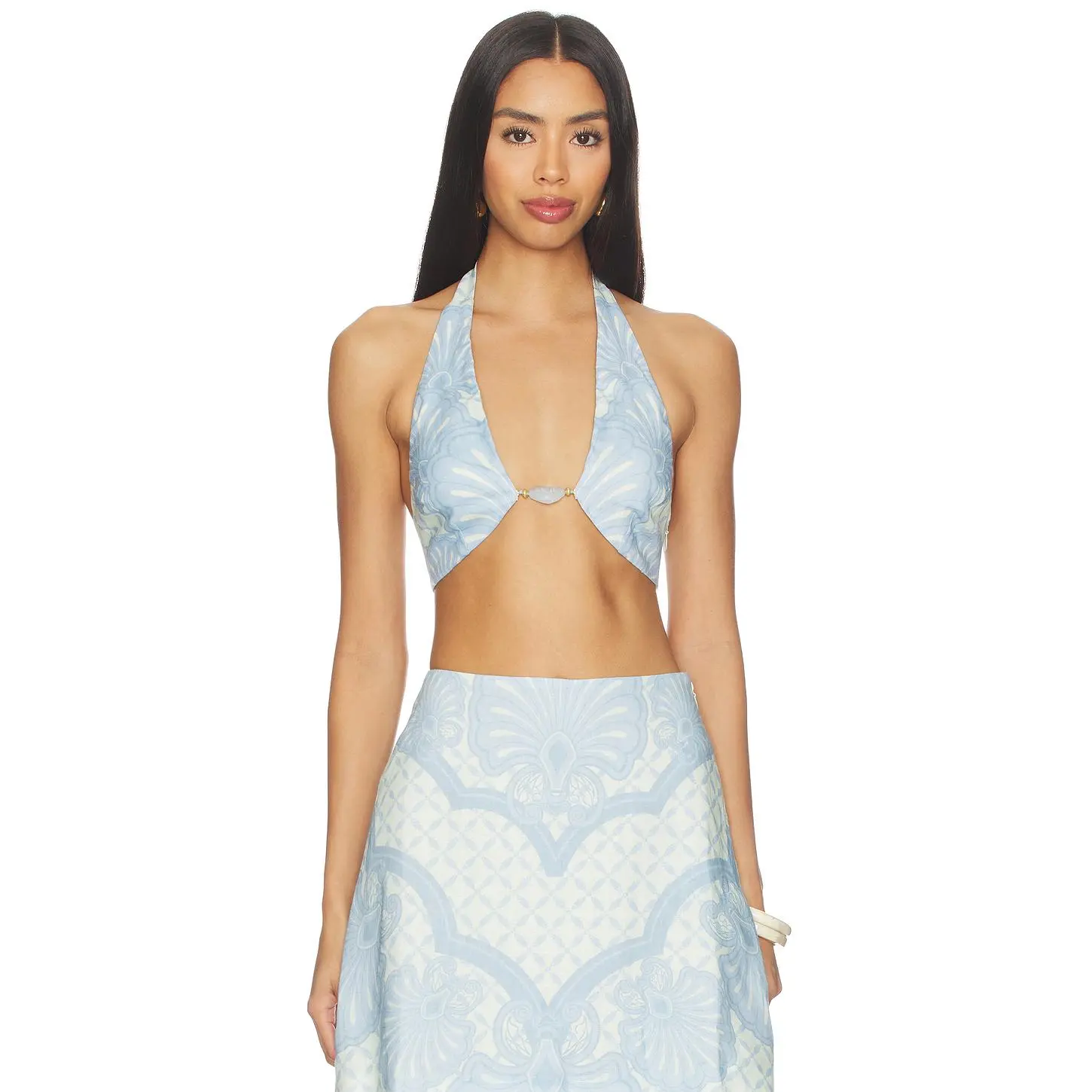 Shani Shemer Tommy Top in Aqua Shell Print