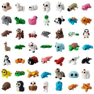 49pcs Mini Animal Figurines, 3D Printed Cute Animals, Collectible Figurine, Home Decor, Office Decoration, Christmas, Easter, Birthday, Halloween, Ornaments
