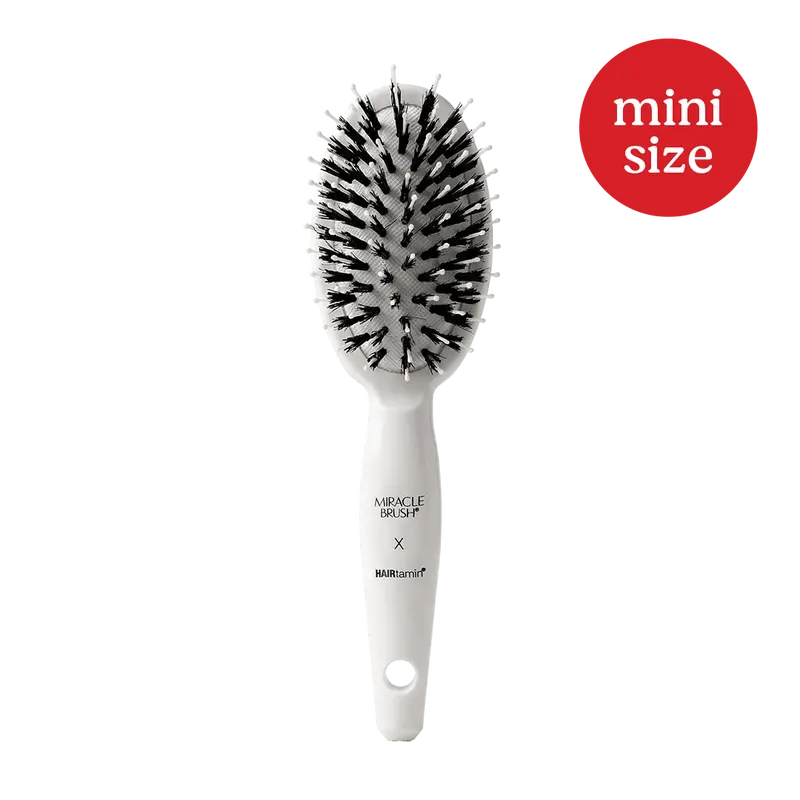 HAIRtamin Mini Miracle Brush – Travel-Size Detangler for Fine, Thin & Kids Hair | Wet & Dry Use
