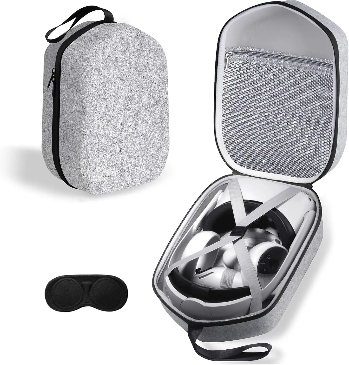 Large Space Hard Carrying Case for Meta Quest 3/3S/Quest 2 Official Elite Strap, BOBOVR M3/M2 Pro, KIWI Design, Saqico, VZNEK Battery-Equipped Head Strap & All Accessories