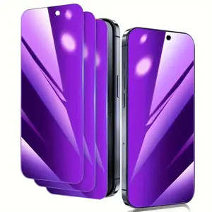 3-Pack Anti-Blue Light Privacy Screen Protector for iPhone 17 Pro Max, 16 Pro Max, 15 Pro Max, and other models (17, 15, 16, 14, 13, 12, 11). Blue light protection, privacy protection, and scratch resistance.