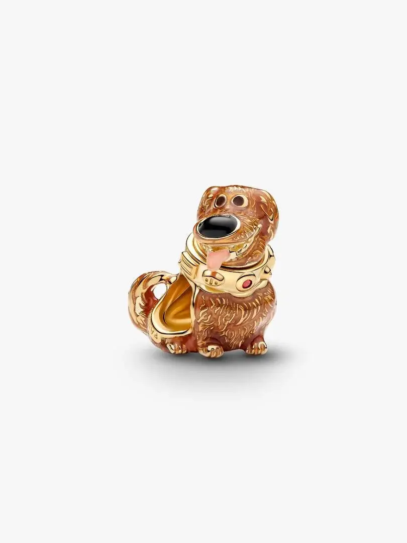 925 Sterling Silver Gold-Plated Space Dog Charm | Compatible with Charm Bracelets