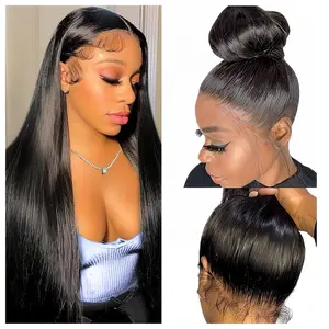 360 Lace Frontal Wigs Human Hair Bone Straight Lace Front Wigs For Women Brazilian Lace Front Wig Pre Plucked 180% Density