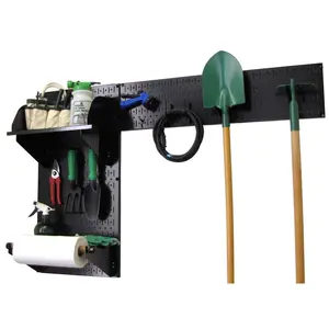 Pegboard Garden Tool Board Organizer Kit - Black Pegboard with Accessories