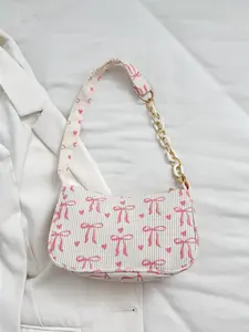 Spring Summer New Style Heart Butterfly Knot Underarm Bag, Unique Design Versatile Chain Shoulder Bag, Fashionable Crossbody Purse, Crossbody With Chain