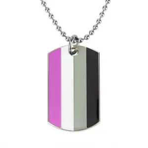 Asexual Pride Dog Tag Necklace