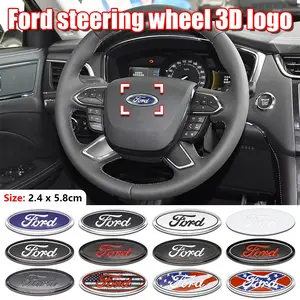 Ford Steering Wheel Center Emblem Logo Sticker, Dash Control Knob Decal for Focus Mk2 Mk3, Fiesta, Edge, Mondeo, Kuga