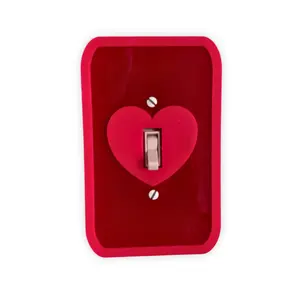 Heart Retro Light Switch Cover - Laser-Cut Acrylic, 5.5 x 3.5", Glossy Finish, Fits Standard U.S. Single Toggle Switches, Easy Installation, Handmade Decor