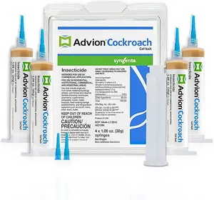 Cockroach Gel Bait, 4 Tubes x 30-Grams, 1 Plunger and 2 Tips, German Roach Insect Pest Control, Indoor and Outdoor Use, Roach Killer Gel for American, German and Other Major Cockroach Species
