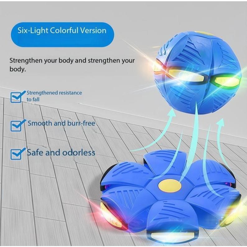 Light Up Bouncy Balls for Kids 6-Color Flashing Set, Magic Metaball Flying Saucer Bounce Balls, Toddler Interactive Toys, Christmas Stocking Stuffers & Gift Ideas