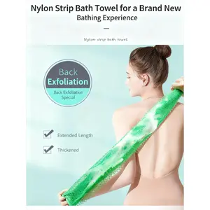 2PCS African Net Bath Scrubber High Elasticity Exfoliating Mesh Gentle on Skin Deep Clean Quick Foaming Bath Sponge for Sauna & Daily Shower Extra Long Nylon Back Scrubber for Dead Skin & Body Cleansing