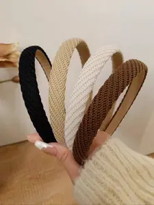 4pcs Casual Knitted Hairbands, Fashionable All-Season Headbands, Chic Headbands, Versatile Pressed Hair Accessories for Daily Outings & Leisure Gatherings