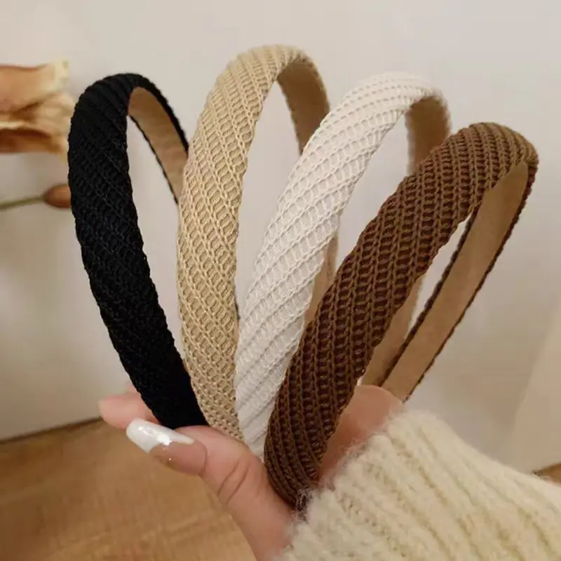4pcs Casual Knitted Hairbands, Fashionable All-Season Headbands, Chic Headbands, Versatile Pressed Hair Accessories, Fashion Hair Accessory for Daily Outings & Leisure Gatherings