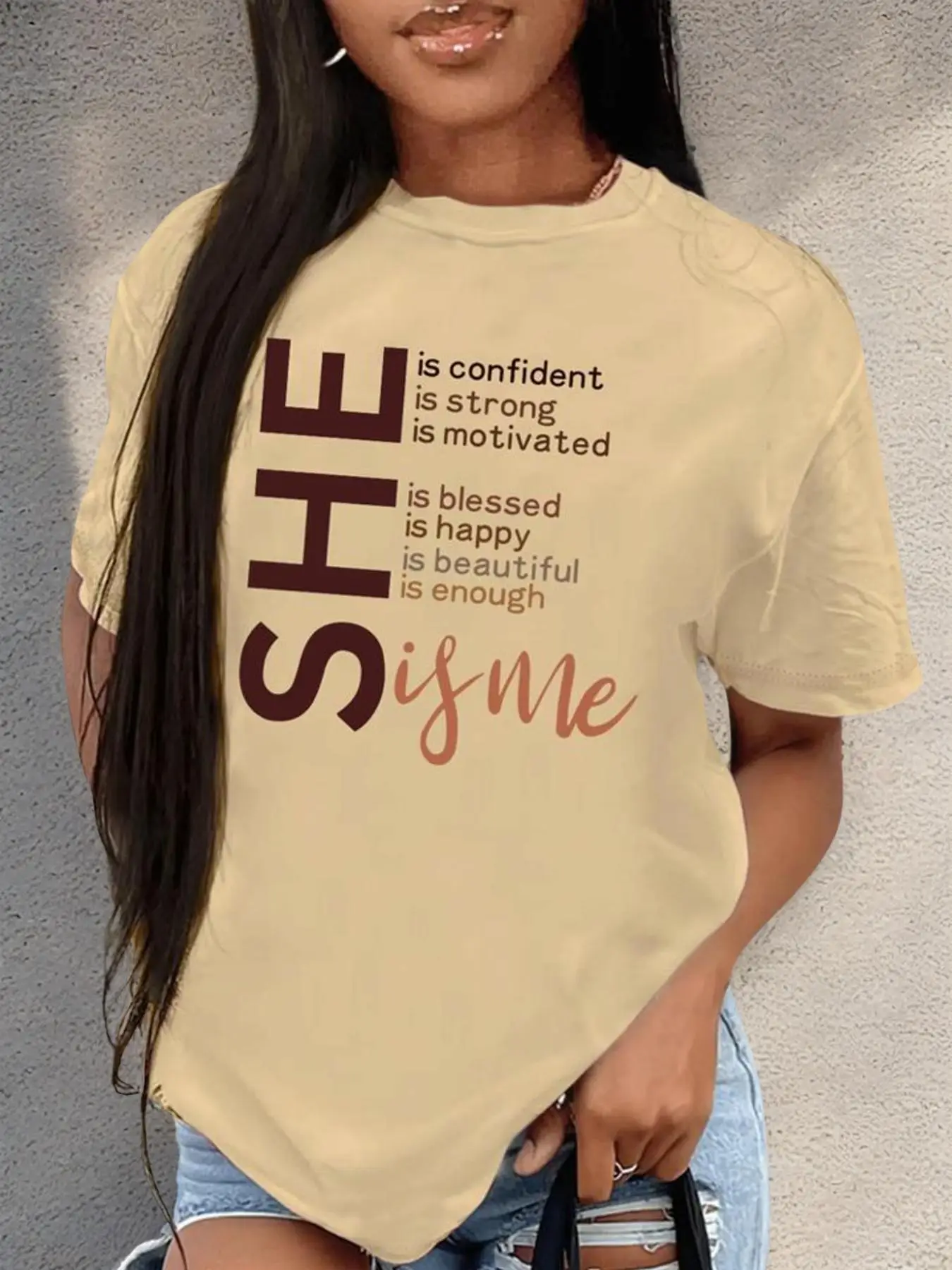 Women's Letter Print Round Neck Vintage Graphic Tees, Streetwear Lady Comfort Short Sleeve Crew Neck T-shirt for Daily Wear, Summer Outfits, Summer Ou