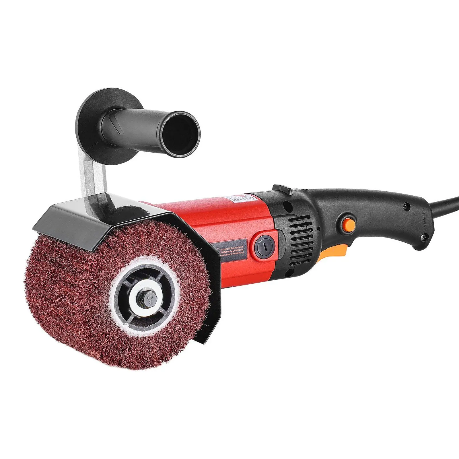 1200W 6-Speed Electric Burnishing Polisher (Metal Polish Tool) with Anti-Slip Dual Handles, Comfortable Grip, 4 Polishing Wheels, 80-Grit Abrasives for Aluminum Finishing & Rust Removal