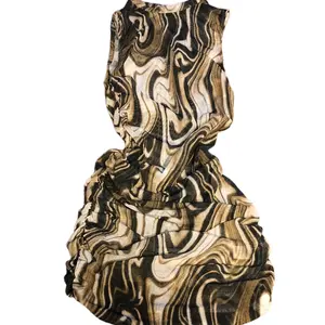 Brown Marble Mesh Mini Dress