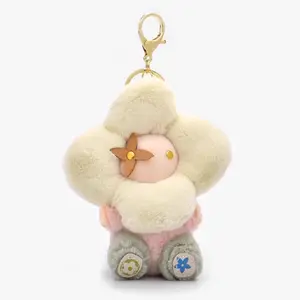 Cute plush flower doll keychain, plush stuffed doll pendant, cute car keychain, backpack hanging ornament, fashionable bag accessory, suitable for daily use and as a gift for your girlfriend