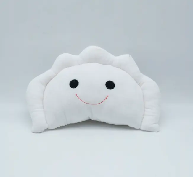 Pierogi Plush Pillow 10.5 inch Cute Dumpling Stuffed Animal Food Shaped Plushies Toys Home Decor Kawaii Gifts for Kids White