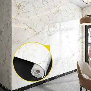 Self-Adhesive Decorative Marble Wallpaper Stickers, Strong Adhesive for Kitchen and Bathroom Decor, Easy to Apply Waterproof Design