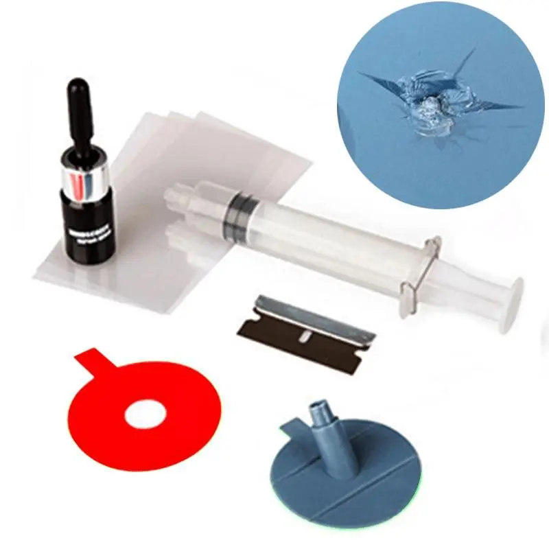 DIY Car Windshield Repair Kit Tools Auto Glass Windscreen Repair Set Cracked Windshield Repair Kit For Chips And Cracks Give Door Handle Protective Decorative Stickers