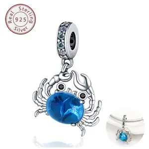 Now $0.99 – Moving Inventory! Only 50 Left Authentic Sterling Silver 925 Charm Sea Blue Crab Charm Bead for Bracelet