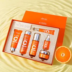 HONLINK 5x Vitamin C Skincare Set with Niacinamide, Hyaluronic Acid & Centella Asiatica for Moisturizing, Repairing, Glowing & Even Skin Tone