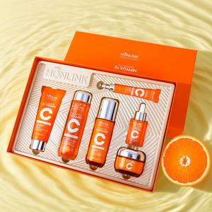 HONLINK 5x Vitamin C Skincare Set with Niacinamide, Hyaluronic Acid & Centella Asiatica for Moisturizing, Repairing, Glowing & Even Skin Tone
