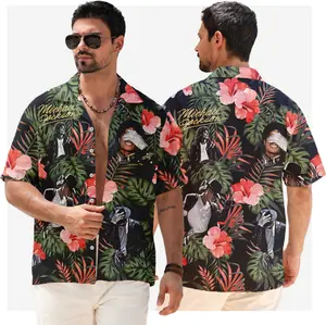 The King of Pop Hawaiian Shirt, Summer Beach Casual Short Sleeves Button Down Shirts, The Moonwalker Printed Blouse Vacation Clothing, Outfits for Daily Wear_080426.R3080.ID00