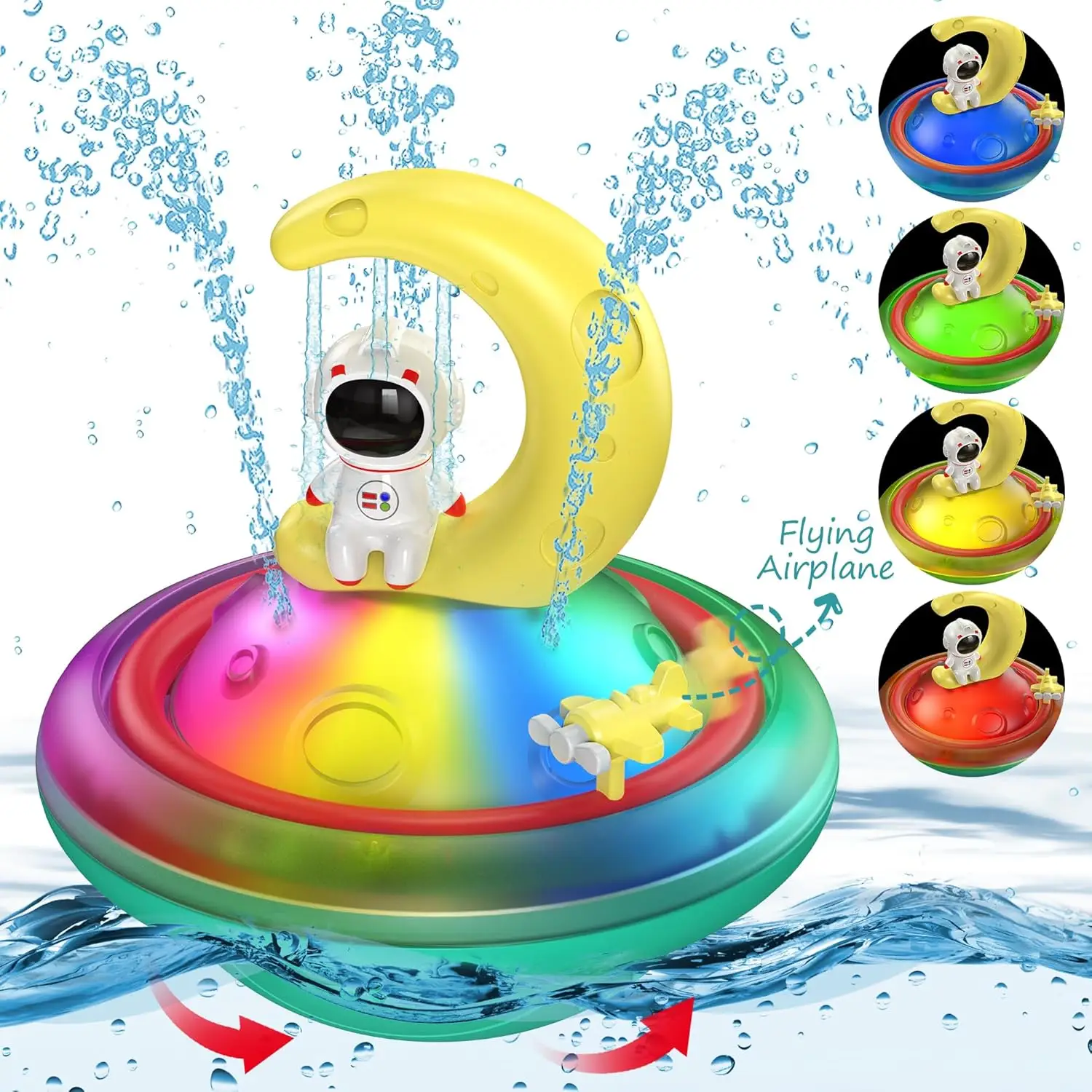 Baby Bath Toy, Automatic Induction Sprinkler Shower Toy with LED Light, Bathtub Pool Bath Toy, Gift for Boys Girls, Bath Bubble Maker