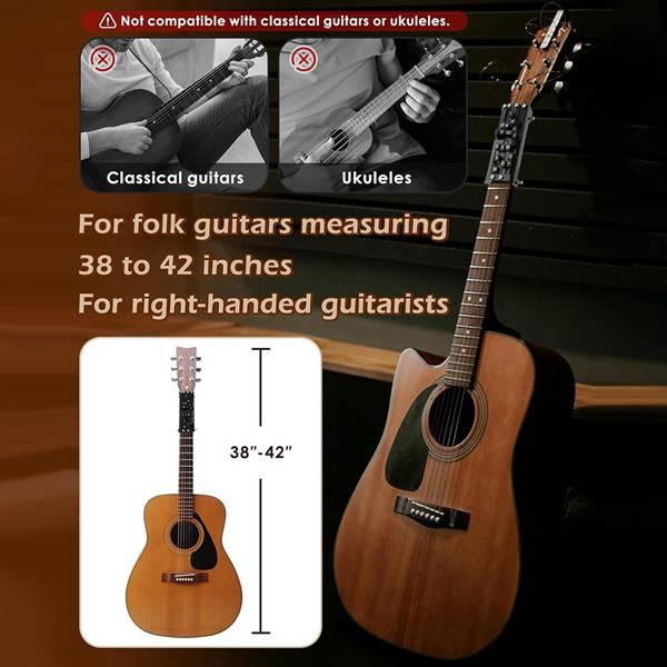 2026 Revised New Model ABS Guitar Chord Assistant Folk Beginner Automatic Gear Instant Play One Button Chord Trainer for Beginners