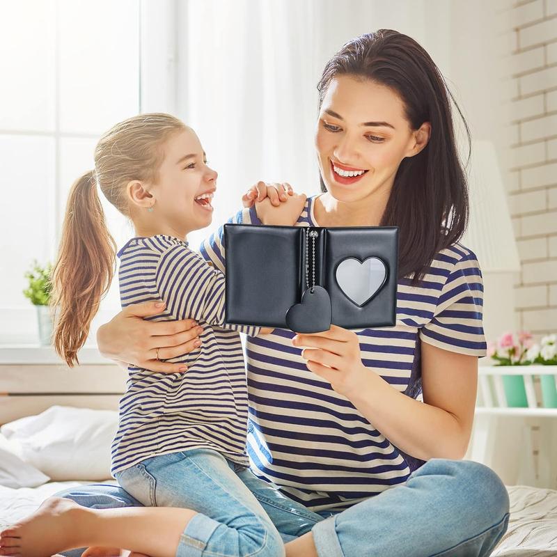 Small Photo Album Book with 32 Pockets, 3" Mini Pockets Photo Card Album, Kpop Photo Protector Sleeves for Home & Office & School, Gift Organizer