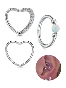 Heart Shaped Stainless Steel Earring, Cute Earring for Women & Girls, Body Jewelry for Party, Daily Clothing Decor, Trendy All-match & Exquisite Jewelry for Birthday Gift, Earcuff, Fashionable Jewelry Accessories