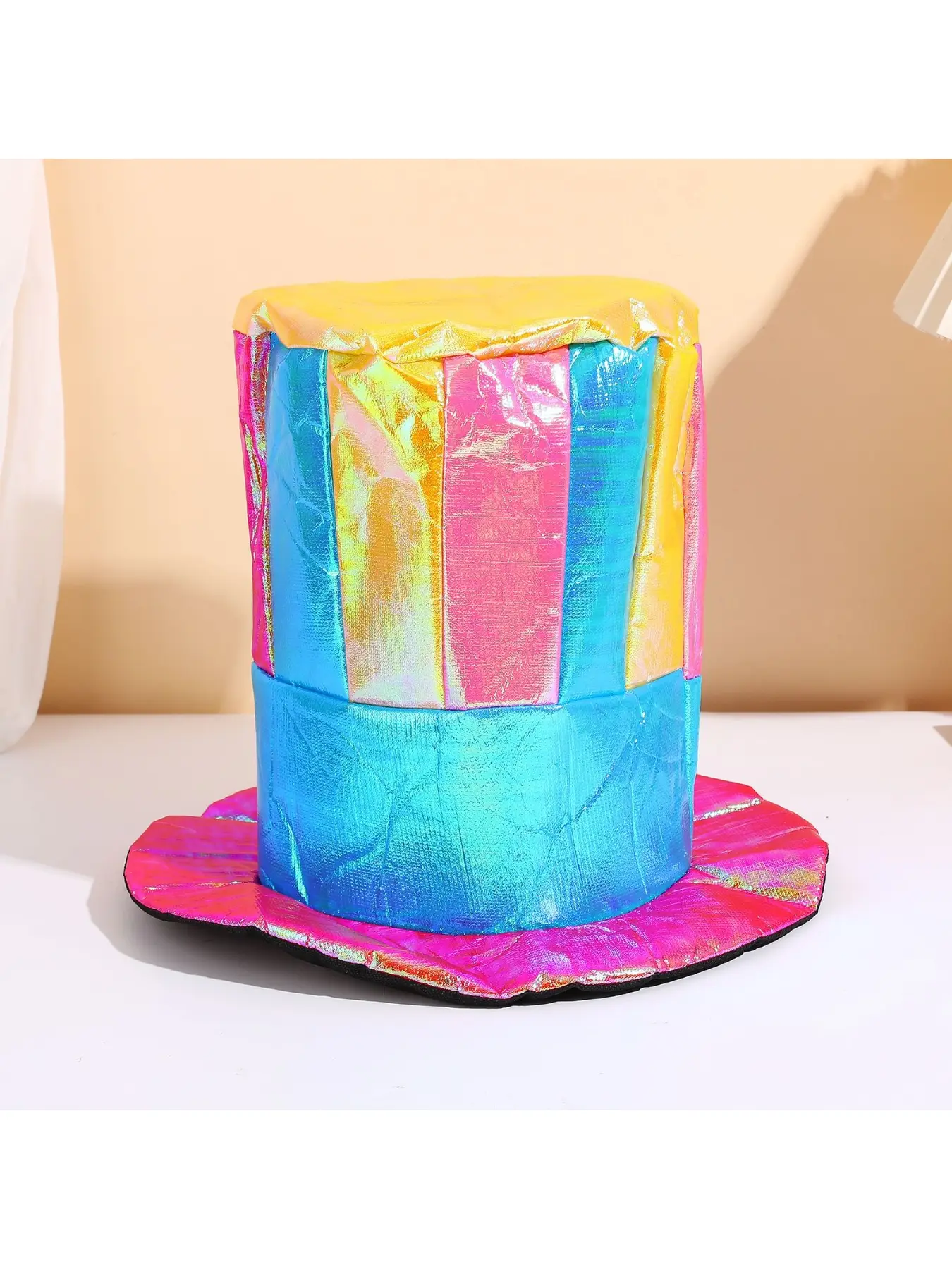 Clown Hat Halloween Party Clown Cosplay Prop Circus Straight Top Hat Colorful Gold Fabric Top Hat Magic