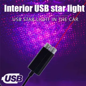 3-in-1 Mini Portable USB Wired Starry Light Projector, 360° Rotatable 4K HD Laser Sky Lamp with WiFi 6, 120W Bluetooth Speaker, for Vehicle Interior Ambient Lighting Car & Romantic Decor