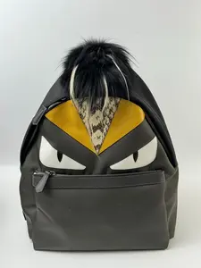 Pre-owned FENDI leather backpack Monster with Exotic Panels