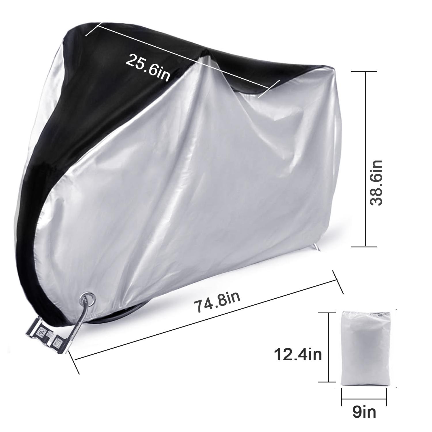 Waterproof Bike Cover, All-Weather Outdoor Storage with Anti-Theft Lock Hole for E-Bike, Mountain & Road Bicycle