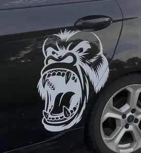 Angry Gorilla Kong Car Decal - Eye-Catching, Durable, Weather-Resistant Vehicle Sticker