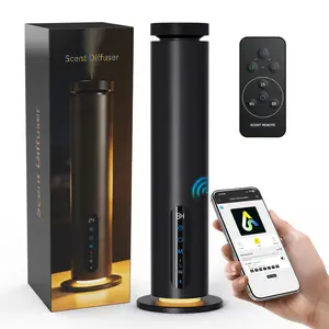 Waterless Essential Oil Diffuser, 1000 Sq.Ft Coverage, Smart App & Remote Control Scent Machine, 3 Color Ambient Lights, Adjustable Mist, Quiet Aromatherapy Diffuser for Home Large Room Hotel, Black