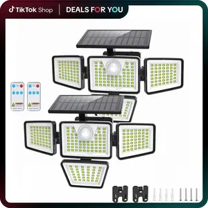 2-Pack 3-Head Solar Outdoor LED Security Lights, 2500LM Motion Sensor Spotlights, 270° Wide-Angle, IP65 Waterproof for Garage, LED Solar Outdoor Fixtures, Led Lights, Solar Outdoor Lights