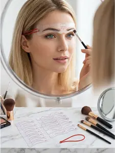 Eyebrow Shaper,12Pcs Silicone Reusable Eyebrow Templates Eyebrow Card Drawing Thrush Cards Eyebrow Template Card Eyebrow Stickers Thrush Artifact,Makeup,Cheap,Room Decor,Vanity,Travel,Bedroom,Makeup Accessories,Cheap,Stocking Stuffers,Makeup,Makeup Tools,