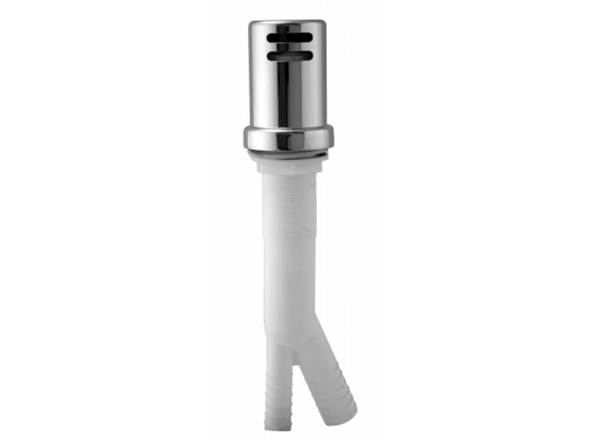 Westbrass D200-1-05 Heavy Duty Air Gap Kit, Brass & Plastic Construction, Polished Nickel Finish, 1.75" Cap Diameter, 2.25" Cap Height, 11.5 in Length, Anti-Siphon Drain Protection, Flush Install Compatible, 11.5 Length, 2.25 Height