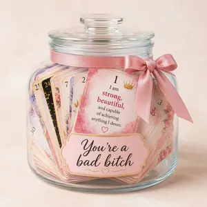 Manifestation Jar for Women | 30 Daily Affirmation Cards | Self Love Gift
