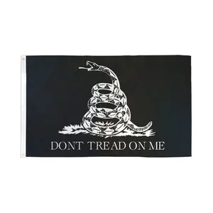 Don't Tread On Me Gadsden (Black) Flag 3x5ft Poly
