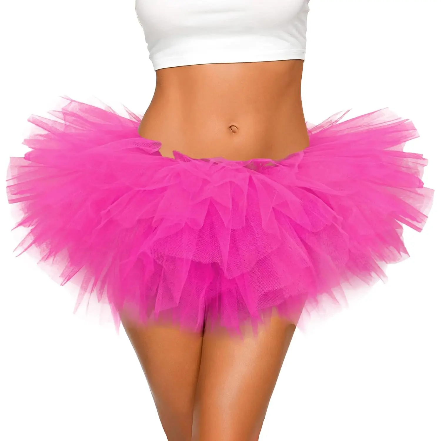 Women Adults - 5-Layer Tulle Skirts 80s Outfit for Women - Puffy Adult Tutus - Halloween Costumes Skirt