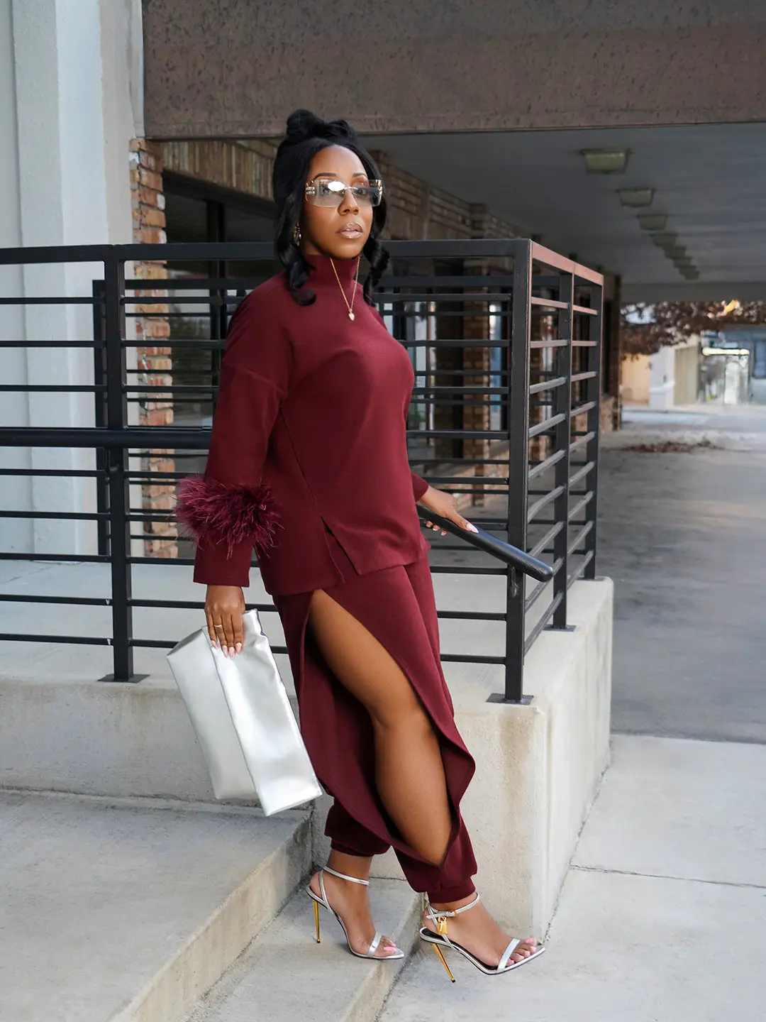 Soho Feather Knit Pants Set