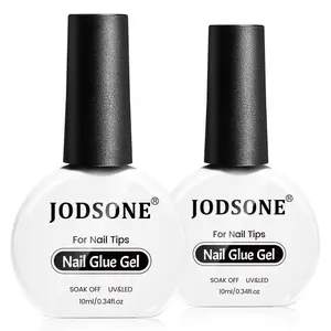 JODSONE 2PCS 10ML Nail Glue Gel for Long Acrylic Extension Nail False Tips and Clear Press On Nails Repair Treatment Rhinestone, Girl Gift for Home Salon Beginner DIY